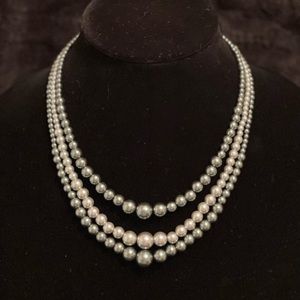 Faux Pearl Necklace, earrings and bracelets